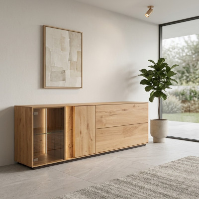 Bruine tv-kast woonkamer tv-standaard designer LED-dressoir laag tv-meubel