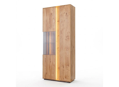 Woonkamer Bruine houten vitrine LED-vitrine Houten kast Glazen kast Nieuw