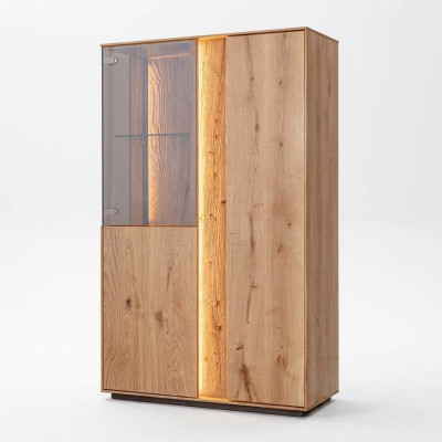 Bruine LED-vitrine Luxe dressoir Houten meubels Design glazen kasten