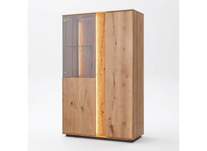 Bruine LED-vitrine Luxe dressoir Houten meubels Design glazen kasten