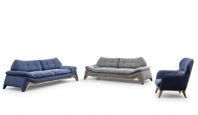 Moderne woonkamer bankstel 3+3-zits gestoffeerde fauteuil bankstel