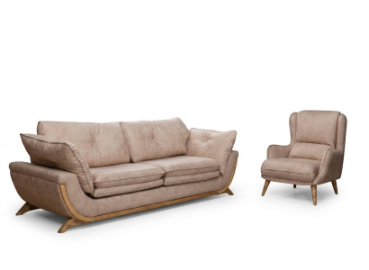 Beige zitgroep Luxe banken Designer bankstel 3+1 zits meubels