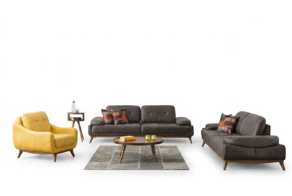 Stijlvolle woonkamerontwerpset Driesitzer Moderne fauteuil 2-delig.