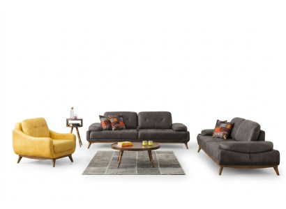 Stijlvolle woonkamerontwerpset Driesitzer Moderne fauteuil 2-delig.