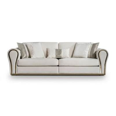 Witte driezits designbank Luxe 3-zits textiel zitmeubel