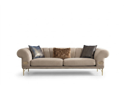 Beige driezits luxe gestoffeerde bankstel woonkamer zitmeubelen 3-zits nieuw