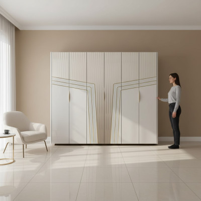 Moderne witte kledingkast houten kast slaapkamer luxe meubels nieuw