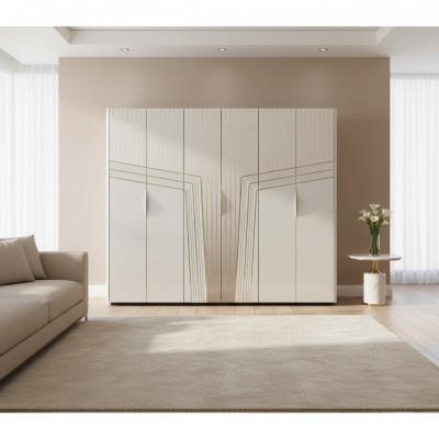 Moderne witte kledingkast houten kast slaapkamer luxe meubels nieuw