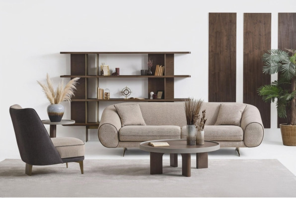 Woonkamer meubelontwerper 3+1 zits luxe fauteuil salontafel bijzettafel