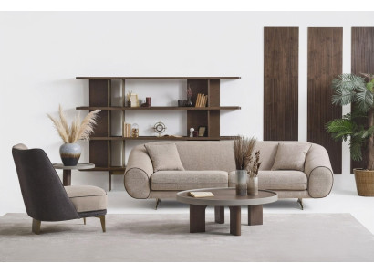 Woonkamer meubelontwerper 3+1 zits luxe fauteuil salontafel bijzettafel