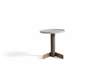 Witte bijzettafel Woonkamertafels Moderne houten ronde tafel Houten poot