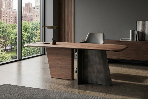 Ontwerper Bruine eettafel Luxe houten eettafel Eetkamer Hoogwaardige meubels