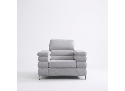Grijze moderne fauteuil gestoffeerde eenzitter woonkamer meubilair 1-zits