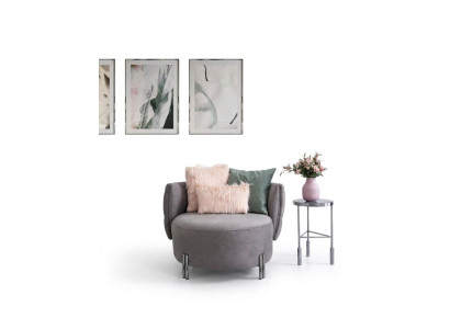Grijze gestoffeerde fauteuil woonkamer enkele stof fauteuil lounge meubels