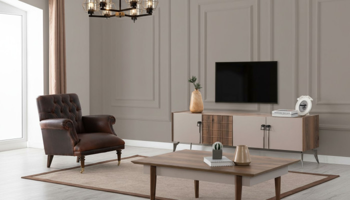 Woonkamer Designer Set Luxe Salontafel Moderne TV-kast 3-delig Nieuw