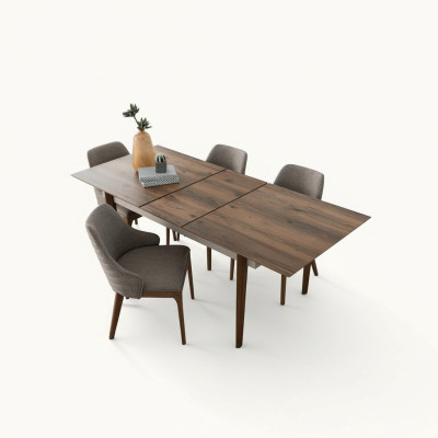 Grote eetkamer bruine tafel Houten meubels Designer eettafels
