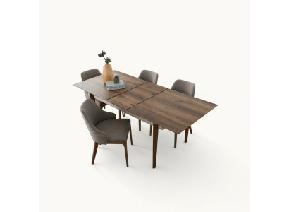 Grote eetkamer bruine tafel Houten meubels Designer eettafels