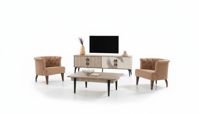 Moderne woonkamerset TV-kast Luxe salontafel Houten meubels