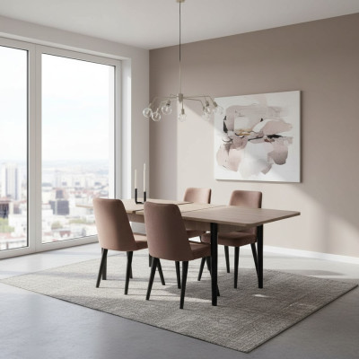 Bruine rechthoekige eettafel Eetkamermeubels Houten tafels Luxe meubelen