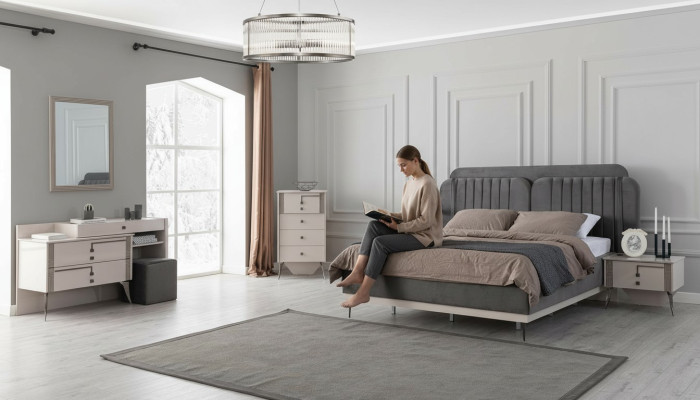 Slaapkamer complete set Bed 2x Nachtkastjes Meubels Luxe 7-delig