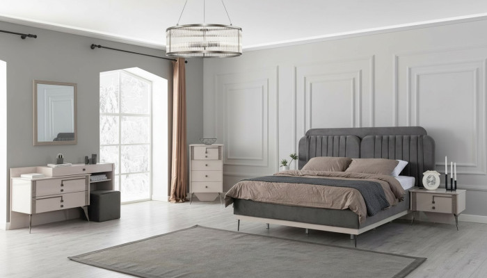 Slaapkamer complete set Bed 2x Nachtkastjes Meubels Luxe 7-delig