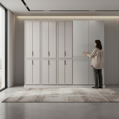 Grijze slaapkamerkast Luxe kasten Houten kast Meubelkast