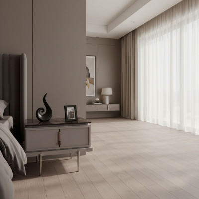 Bruine nachtkastje Stijlvolle slaapkamer Houten meubels Design meubels Nieuw