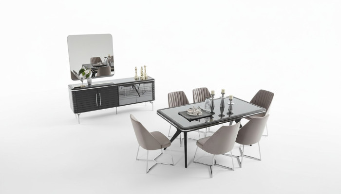 Volledige eetkamer meubels Ontwerper Sideboard Luxe eettafel 4 stoelen