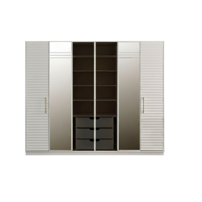 Ontwerpgarderobe met spiegel, slaapkamer luxe meubel kast.