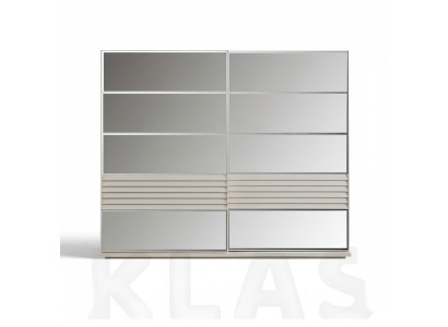 Ontwerper Grijze kledingkast Houten kast Slaapkamer Luxe kasten