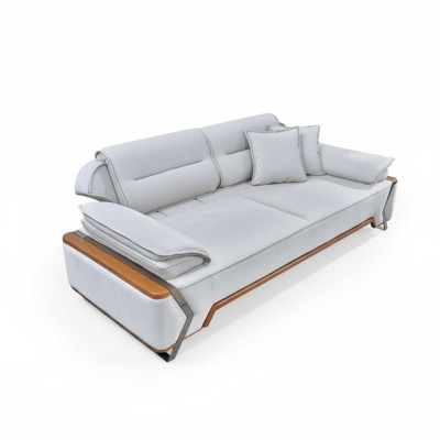Ontwerper Witte Bank Luxe Woonkamer Bank Bekleding 3-Zits Nieuwe 3-zits