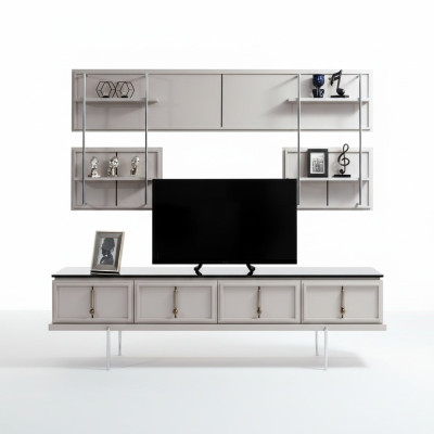 Witte woonkamer wandmeubel tv-kast luxe hangrek 3-delige set nieuw