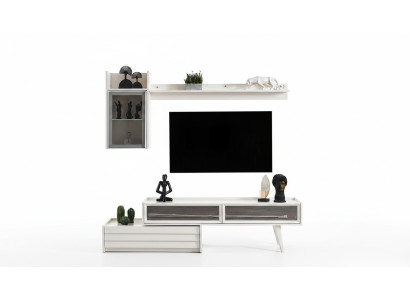 Witte houten woonwand ontworpen wandkast luxe plank Edler tv-kast
