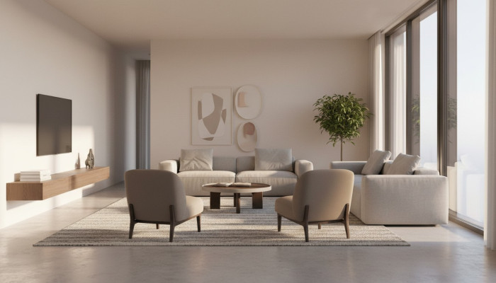 Bruine woonkamer Ronde salontafel Designer houten tafel Ronde tafels Nieuw