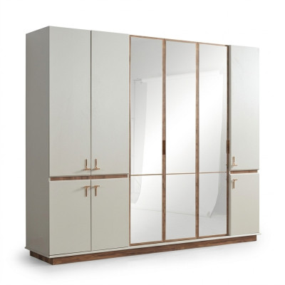Witte moderne kledingkast Slaapkamerkasten Luxe houten meubels