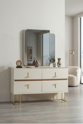 Slaapkamer set commode Elegant spiegel Moderne luxe meubels Nieuw 2-delig.