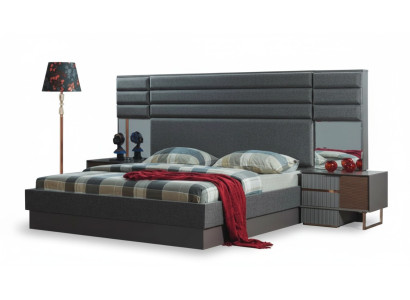 Slaapkamer inrichting Luxe tweepersoonsbed Designer nachtkastjes 3-delige set