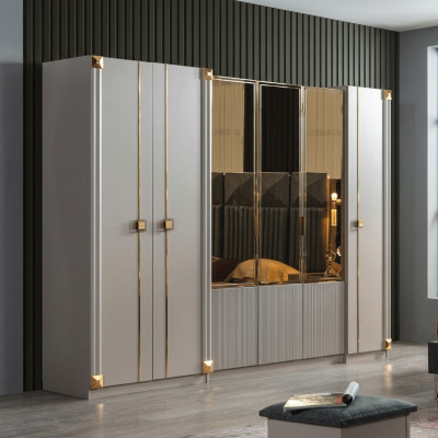 Ontwerper kledingkast Slaapkamer Luxe kasten Stijl Houten meubels