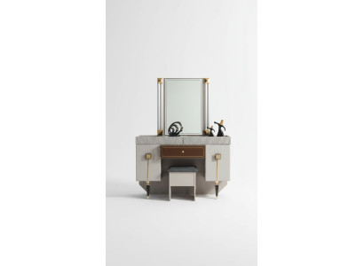 Moderne slaapkamer houten meubels kaptafel kruk spiegel set