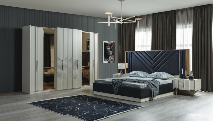 Slaapkamer Bedden Ontwerper Kledingkast Hout Nachtkastjes Set