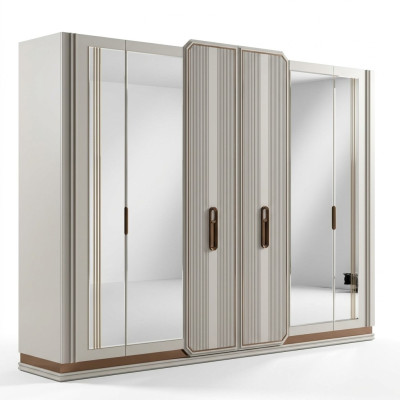 Witte slaapkamer kledingkast glazen kast houten kast Moderne meubels
