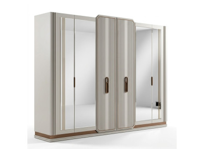 Witte slaapkamer kledingkast glazen kast houten kast Moderne meubels