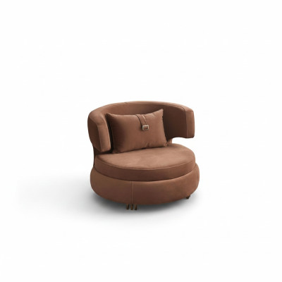 Luxe fauteuil woonkamer gestoffeerd textiel meubels bruin zitplaats nieuw modern ontwerp