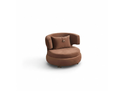 Luxe fauteuil woonkamer gestoffeerd textiel meubels bruin zitplaats nieuw modern ontwerp