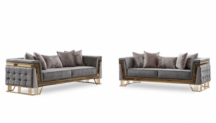 Luxe bankstel designer set driezits stoffen meubels modern woonkamerensemble