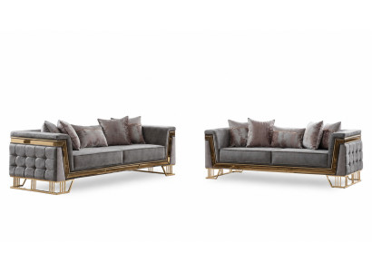 Luxe bankstel designer set driezits stoffen meubels modern woonkamerensemble