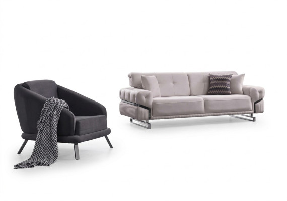 Woonkamerbankstel driezits fauteuil luxe bankstel set 3 + 1 zits