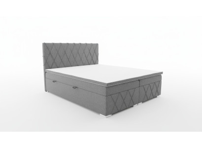 Dubbel Luxe Grijs Boxspringbed Ontwerp Bed Gestoffeerd Slaapkamer Textiel