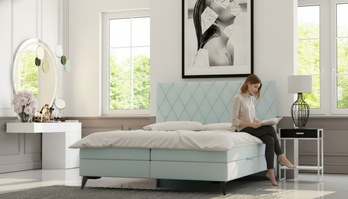 Slaapkamer Bed Luxe Meubels Bekleding Stof Modern Ontwerp Boxspringbed
