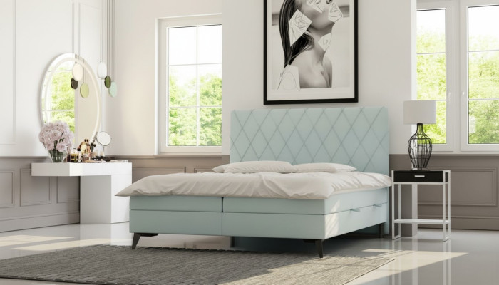 Slaapkamer Bed Luxe Meubels Bekleding Stof Modern Ontwerp Boxspringbed